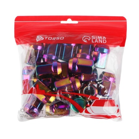 Wheel nut m12x1.5, height 35 mm, key 19 mm, rainbow titanium, packing 20 pcs-2