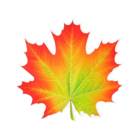 Decoration on the adhesive tape "Maple leaf" Red, green, 18x18 cm