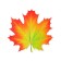 Decoration on the adhesive tape "Maple leaf" Red, green, 18x18 cm