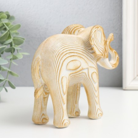 Souvenir Polystone "White Elephant with gold - layers" 16x7x13.5 cm-2