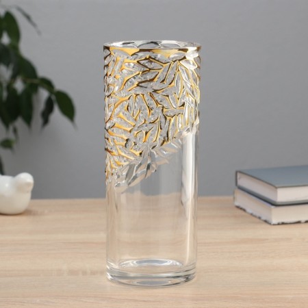 VAZA Glass “Milagros” Patterns top, 24x9 cm, transparent