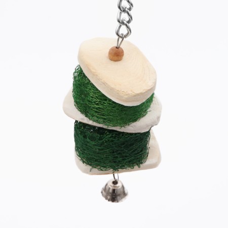 A toy with a carapace of karakatitsa, lufu and bell, 20 x 5 cm, green-3