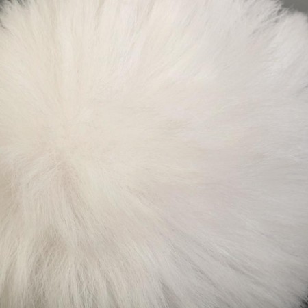 Pompon Artificial fur "White" d = 10 cm-1