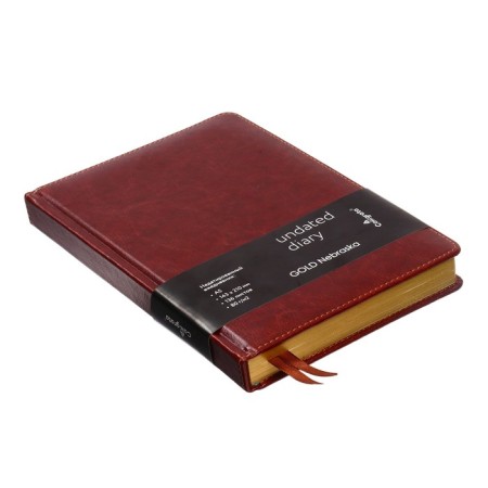 Deliciper of Leduced A5, 136 sheets in a ruler, leatherette "Nebraska", gold cut, brown-2