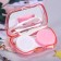Container for lenses with a mirror "Flamingo"