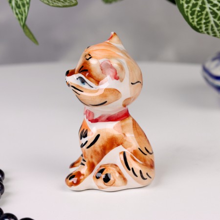 Souvenir "Cat with a bow", gzhel color-1