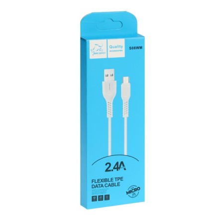ONE Depot S08WM, microUSB - USB, 2.4 A, 1 meter, white-3