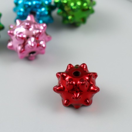 Busina for creativity plastic "Ball with thorns, glossy metallic" mix 1,7x1.7x1.7 cm-2