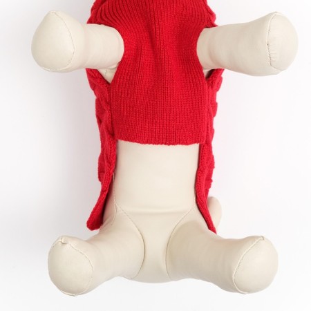 Sweater with openwork viscous, M (DS 26, Osh 26, OG 28-46 cm), Red-4