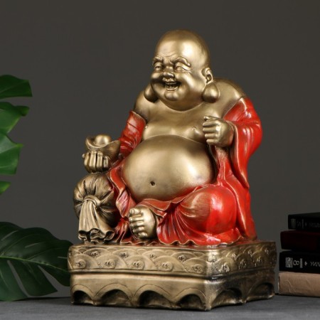 Figure "Hotya sitting big" bronze, red, 32x25x51cm-3