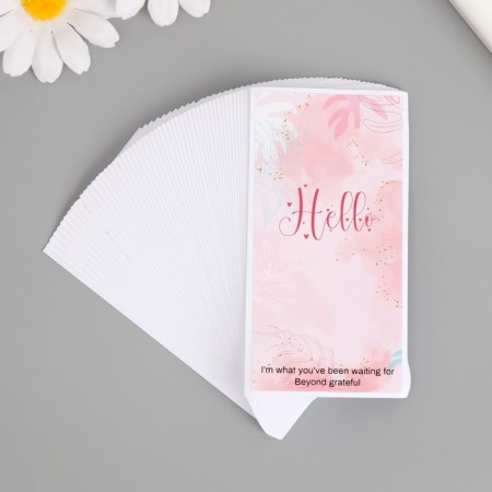 Stick Paper Gratitude "Hello. Palm leaves" Pink set 50 pcs 10x5 cm