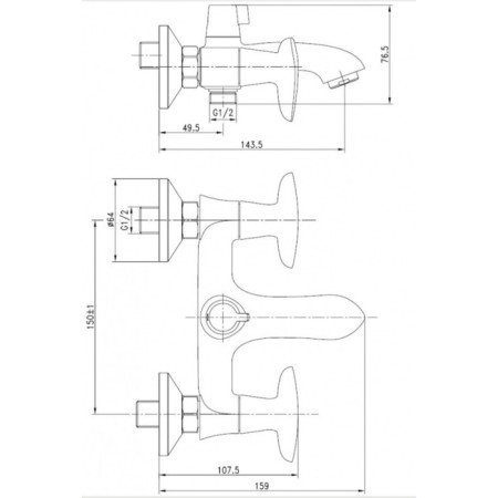 IDDIS Copter Copsb02i02WA bath mixer, two -welfare, ceramic divertor, chrome-2