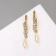 Earrings with pearls "spikelet" drop, color mix
