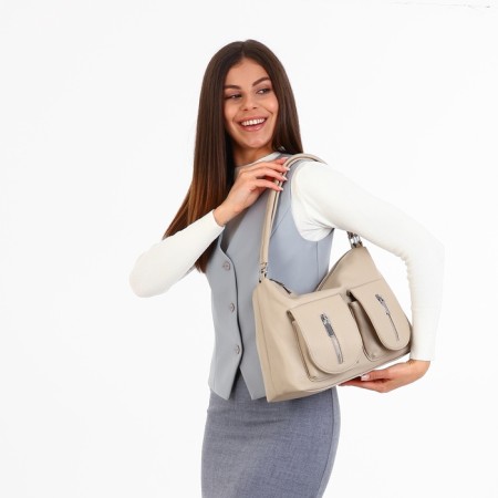 Board of lightning, 3 external pockets, beige color-1