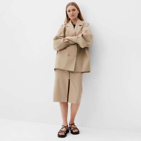Women's jacket Minaku: safari beige color, river 42-3