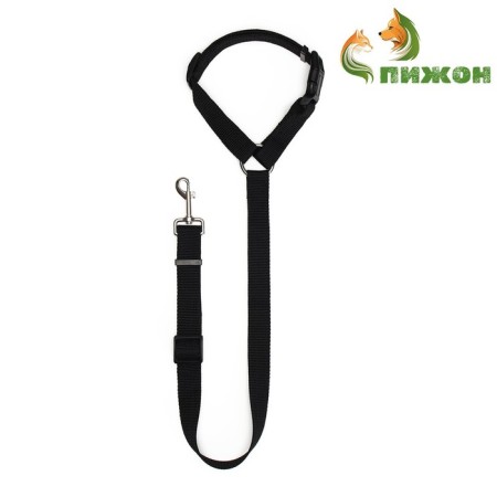 Leash with a universal penalment, width 2.5 cm, black-1