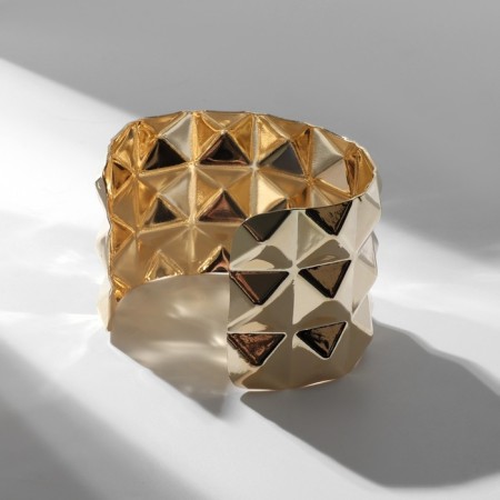 Bracelet Metal "Cuff" embossed, color gold-2