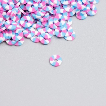 A set of beads made of polymer clay "Astra" 6 mm, 20 g, raspberry, white, colorful blue-1