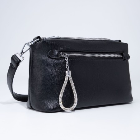 Bag Cross-Bodi with a zipper, black color-2