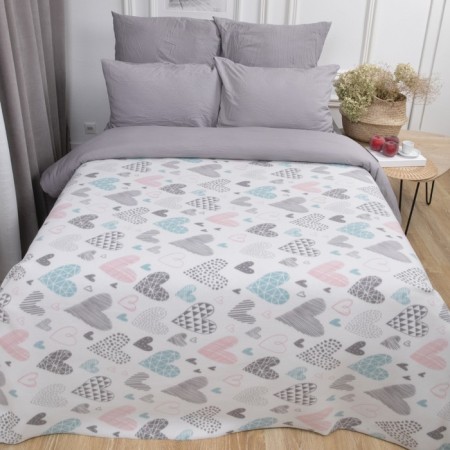 Fleet blanket "Multi -colored hearts", size 150x200 cm