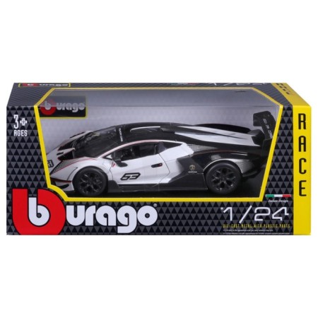Racing machine BBURAGO LAMBORGHINI Essenza SCV12, DIE-CAST, 1:24, Black and white color-10