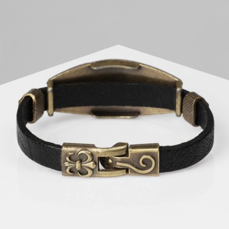 Bracelet Unisex "Atlant" snake, black color with black gold, 22 cm-2