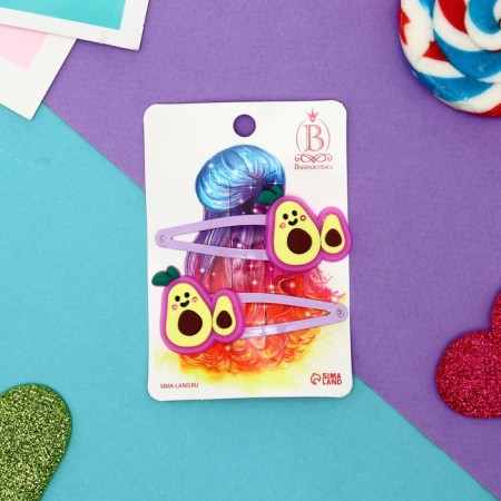 Invisibility for hair "Abel" (set 2 pcs) avocado, 5 cm, lilac-2