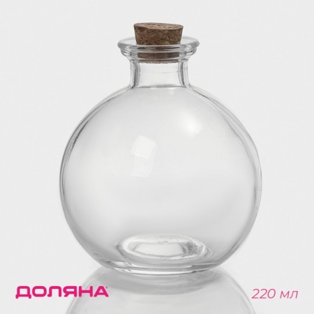 Glass jar for spices with a cork lid "Parfa", 220 ml, 9 × 9 × 10 cm
