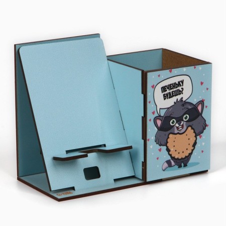 Organizer for the office with a stand for the phone "Raccoon"-4