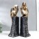 Book holders "Golden Parrots on the rock" set 2 pcs 38x9x9.5 cm