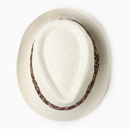 Women's hat Minaku "Leopard", size 56-58, color Ecrew-1