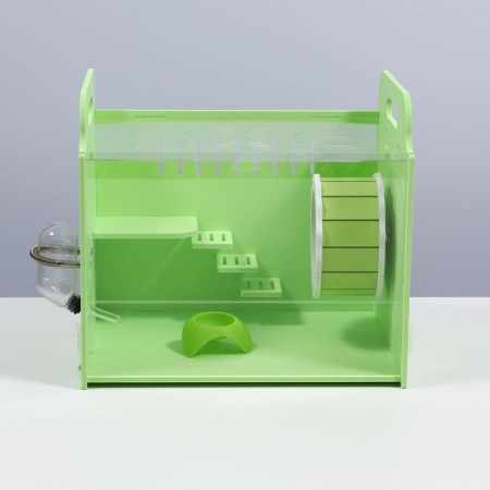 Rodent cage, acrylic, green, 29 x 23.5 x 26 cm-1