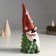 Suvenir Polystone "Santa Claus in a cap with snowflakes, with a bag and a snowman" 10x8x23 cm