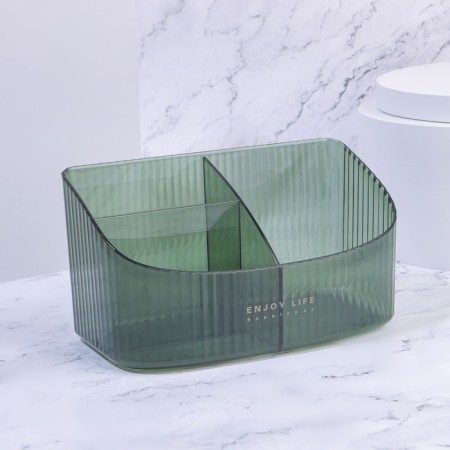 Organizer for storage "Green", 3 sections, 18.5 × 9.5 × 10 cm, translucent/green color-2
