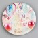 Disposable paper plate "Happy Birthday", balls, 18 cm