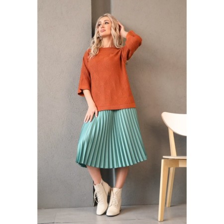 Female skirt, size 54, green color-3