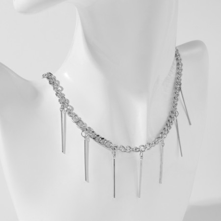 The necklace "Golden chain" insolence, color silver, 40cm-3