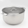 The pan is whole, 35 l, d = 45 cm, the capsule bottom, with a heat distribution layer, a metal cover