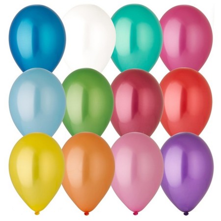 Latex ball 10 ", metal, set 100 pcs., Mix color