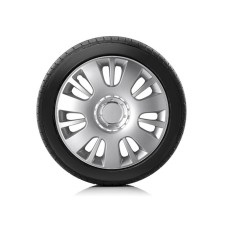 Wheel caps Autoprofi R15, PP plastic, adjusting rim, metallic, 370 mm, 4 pcs