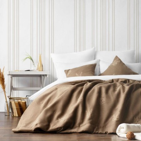Bedspread with pillowcases "onion", size 160x220 cm, cappuccino color-1