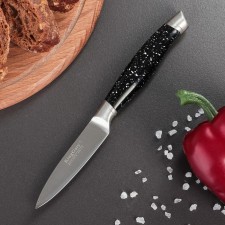 Vegetable knife Overlord, blade 8.5 cm, black color