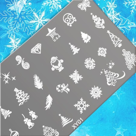 New Year! Stamping disk Metal "festive assorted", 12 × 6 cm-3