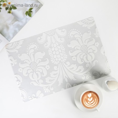 Serving napkin on the table “Abstraction”, 43 × 28 cm, white color-3