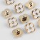A set of buttons on the leg, d = 13 mm, 10 pcs, white/gold color