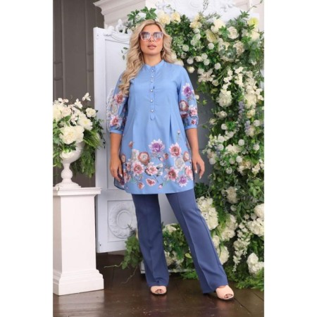 Female shirt, size 54, blue color-3