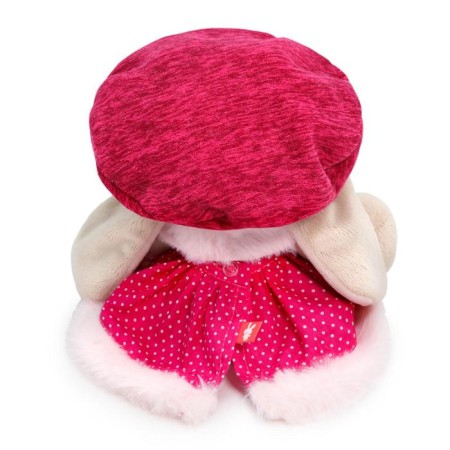 Soft toy "Bunny mi in a skirt and raspberry beret", 15 cm-2