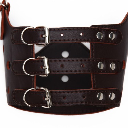 Muzzle of pressed leather adjustable, No. 5, DN 9.3 cm, ohm 32-40 cm, brown-5