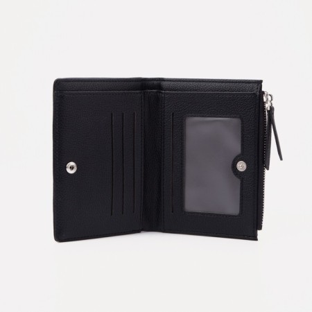Women's wallet on the button, black color-2