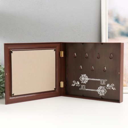 Key closed "Paris and flowers" 26.5x31.5 cm nut-2